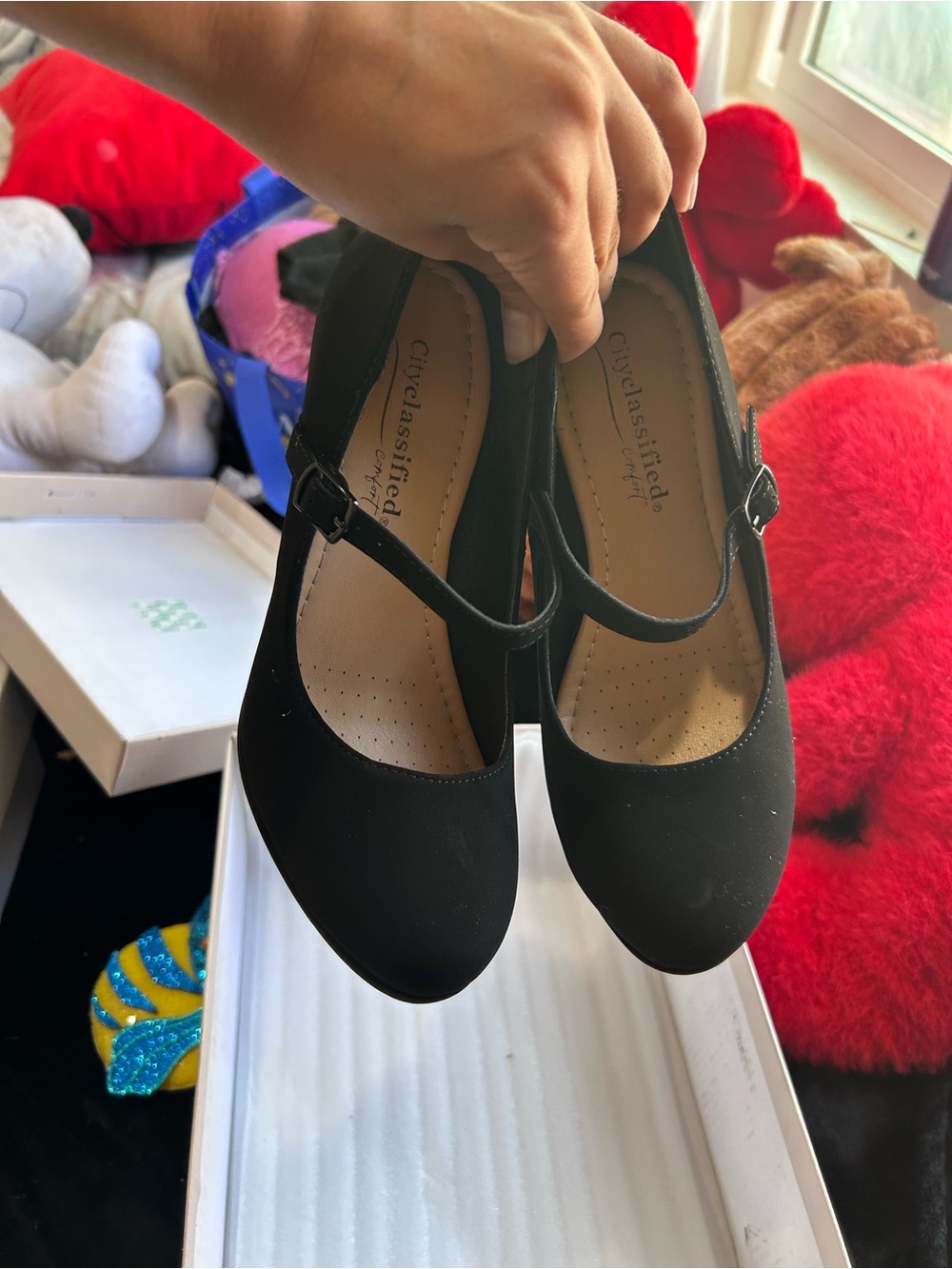 Classic Black Mary Jane Flats with Buckle Strap